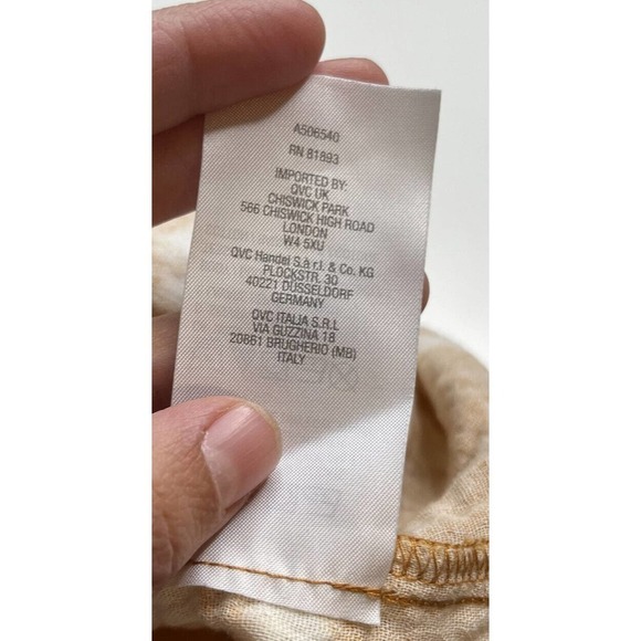 NEW D&Co Beach Tie Dye 1/4 Sleeve Blouse Petite Medium MP Women’s Yellow - Picture 8 of 9